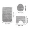ViaGasaFamido Toilet Training Bathroom Mat Set, Non-Slip Soft U-Shaped Design with Lid Cover Mat, Washable, Water-Absorbent, 3D Tufted, Gray view 4