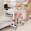 Hydraulic Patient Lift Transfer Chair with 180° Split Seat and Commode for Seniors and People with Disabilities view 3