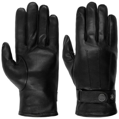 PEARLWOOD Classic Touchscreen Leather Gloves for Men, Lined, Fall/Winter, Size 9 1/2, Black