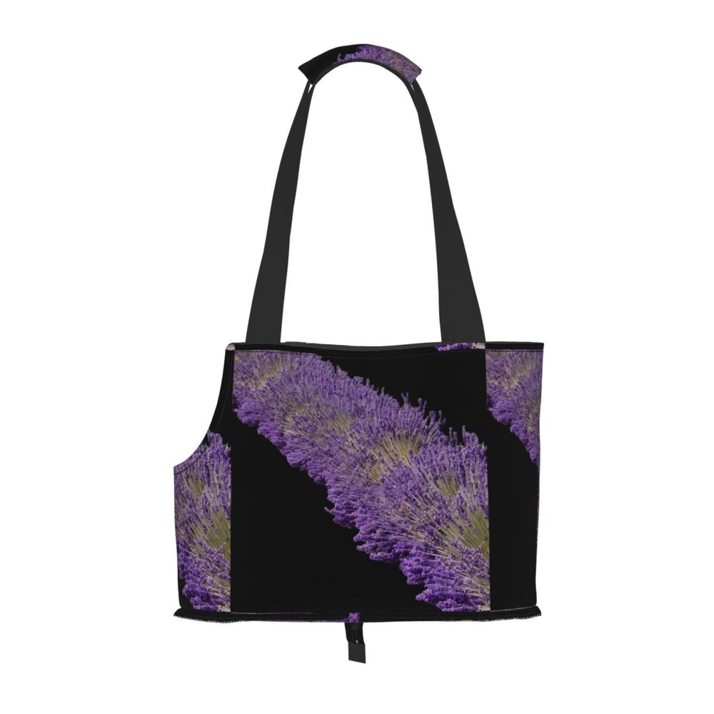 Lightweight, Breathable Travel Shoulder Bag for Small Pets, WZYCWB Lavender Group Printed Pet Shoulder Bag