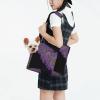 Lightweight, Breathable Travel Shoulder Bag for Small Pets, WZYCWB Lavender Group Printed Pet Shoulder Bag view 2