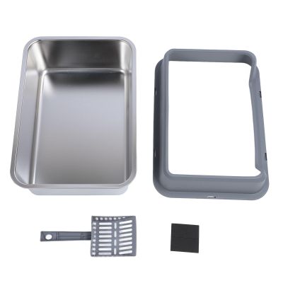 Stainless Steel Cat Litter Box, Dark Gray