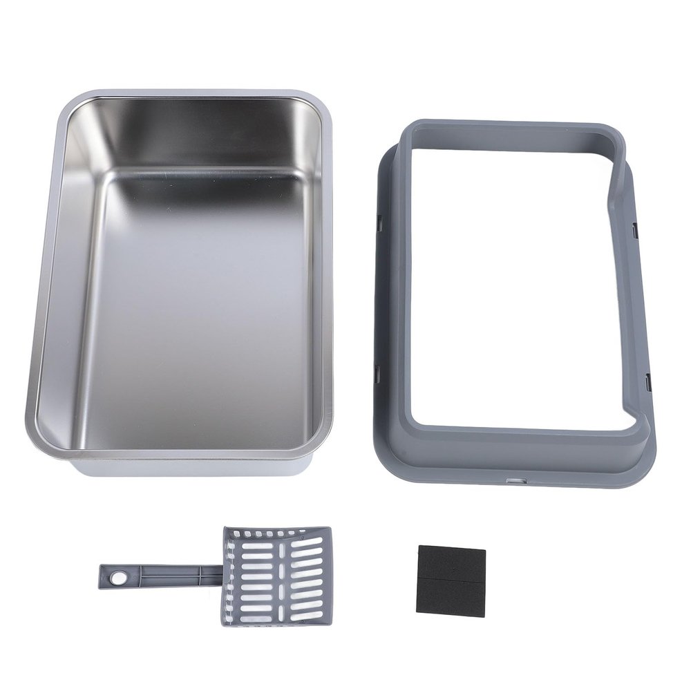 Stainless Steel Cat Litter Box, Dark Gray