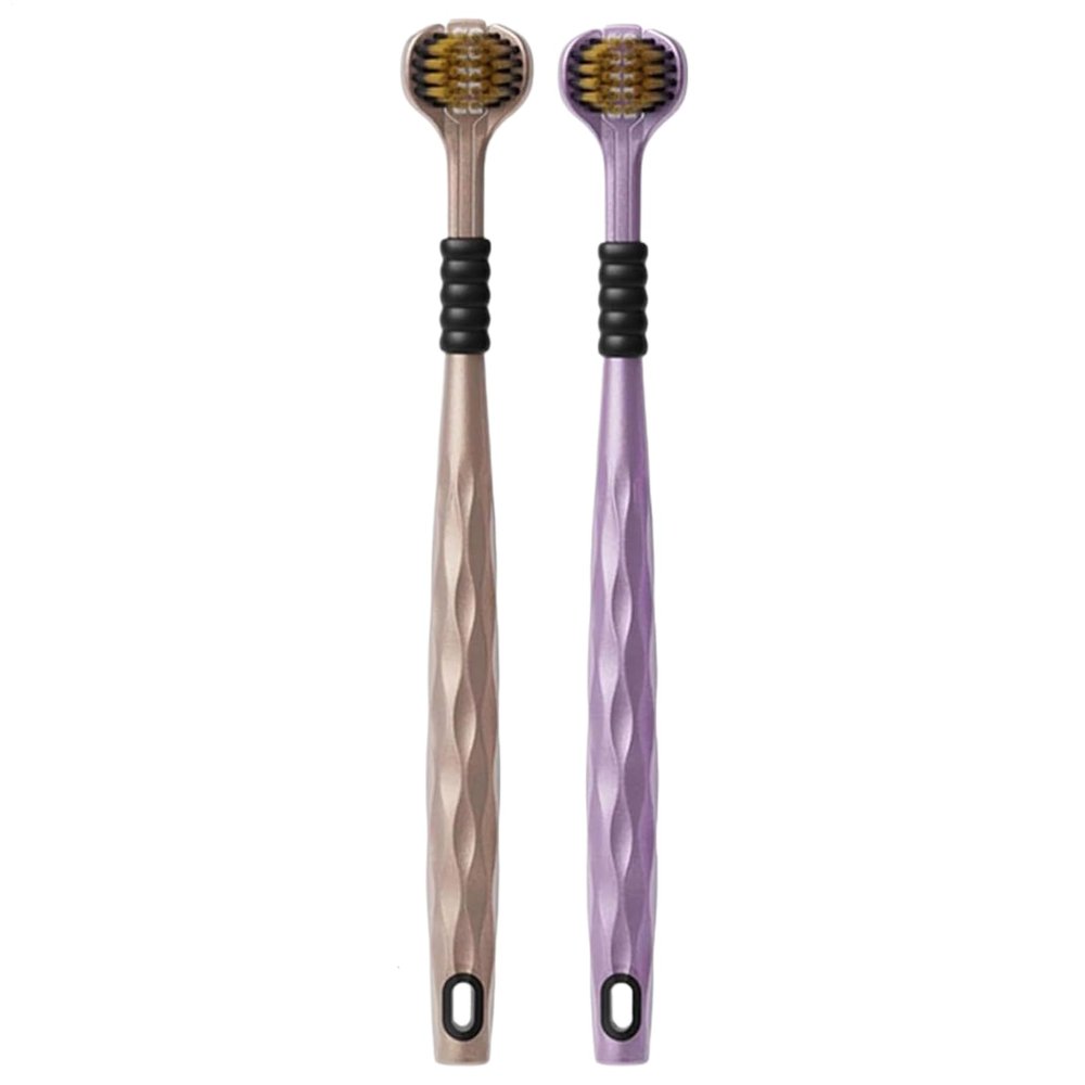 Three-Sided Toothbrush with 360° Bristles