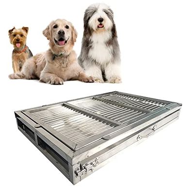 Stainless Steel Dog Potty Trainer with Lockable Tray, 94 x 62 x 7.5 cm, 304 SUS