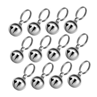TOYANDONA Pet Collar Bells with Clear Sound, 12-Pack, Silver Metal