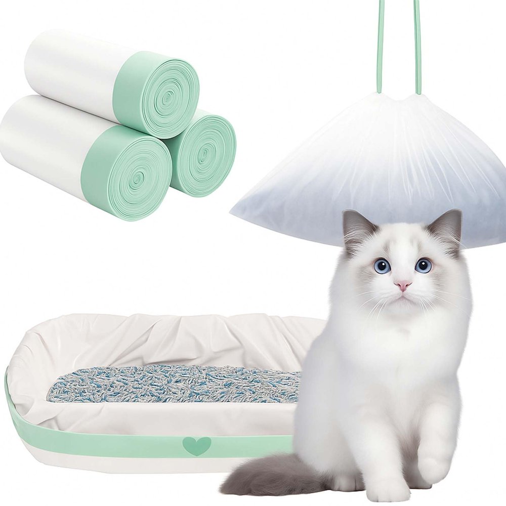 Cat Litter Box Liners, 30 Count, 94 x 45 cm, with Drawstrings
