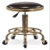 FXLUHAY Cosmetic Chair with Wheels, Black Faux Leather Work Stool, Height 45–59 cm, 160 kg Capacity view 1
