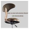 FXLUHAY Cosmetic Chair with Wheels, Black Faux Leather Work Stool, Height 45–59 cm, 160 kg Capacity view 2