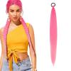 66 cm Pre-Stretched Braiding Hair Extensions, Synthetic Braiding Hair, Purple Strands, Easy Braids Hairpiece (Pink) view 1