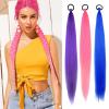 66 cm Pre-Stretched Braiding Hair Extensions, Synthetic Braiding Hair, Purple Strands, Easy Braids Hairpiece (Pink) view 4