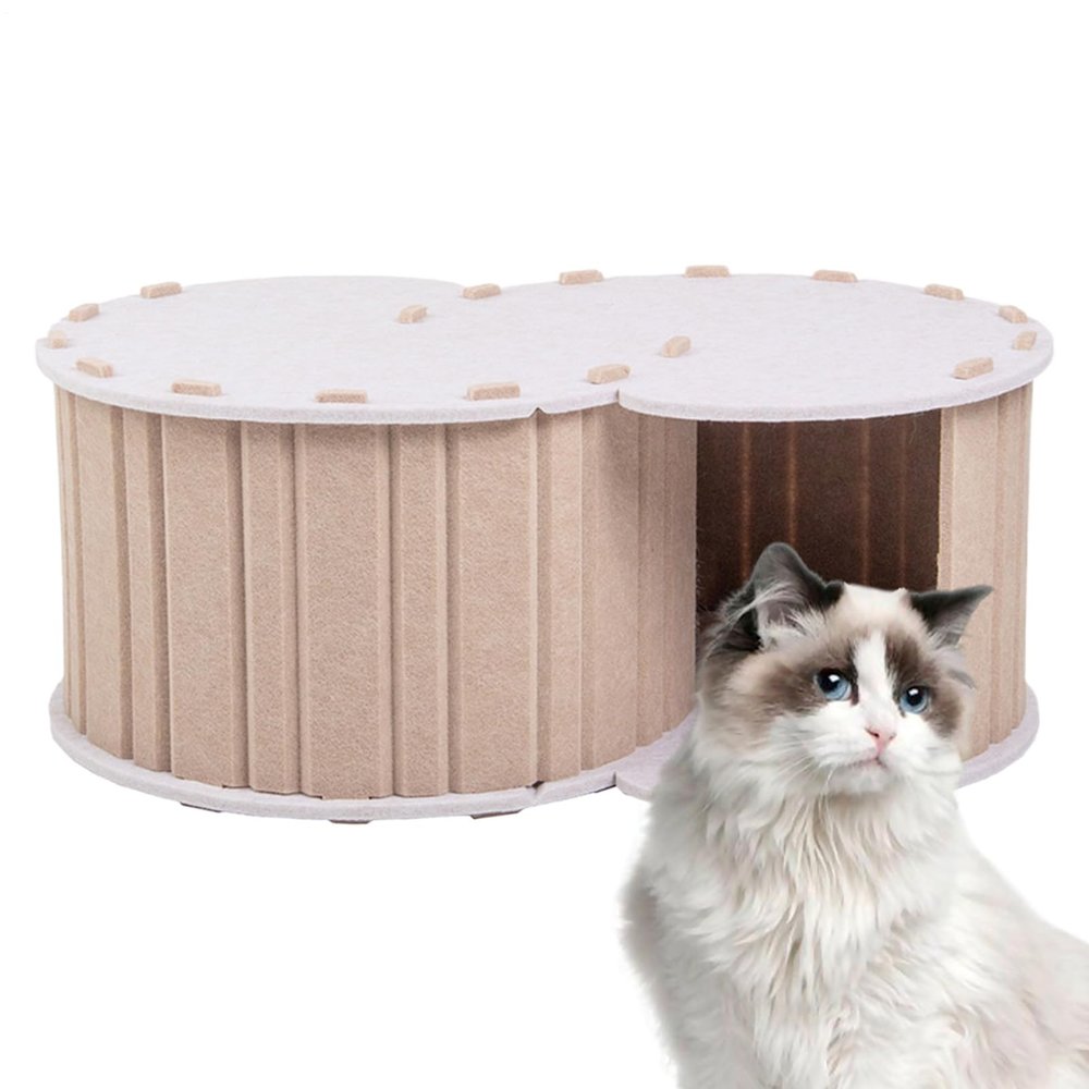 Removable Donut Cat Tunnel Bed for Rest and Play