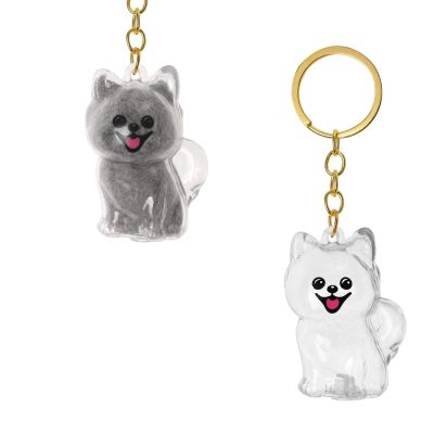 Fukaisu Dog Hair Keepsake Keychain, Portable Pet Hair Memorial Capsule (Style 3)