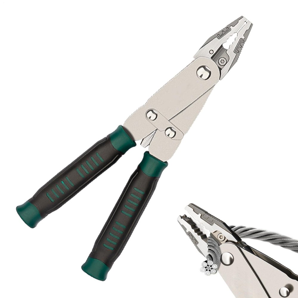 Precision Flat-Nose Pliers with Wire Stripper for Jewelry Making