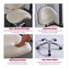 FXLUHAY 42–58 cm Adjustable Saddle Stool with Backrest, Professional Rolling Stool for Laboratory, Hospital, Salon, Massage, Home, and Studio (Beige) view 2