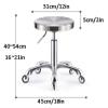 FXLUHAY Rolling Stool, Adjustable Beauty Stool with Wheels, Saddle Stool with White Faux Leather Seat, Height 43–53 cm, Load Capacity 160 kg (Style #3) view 3