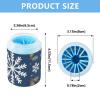 Miaozhen Merry Christmas Snowflake Santa Dark Blue Reusable Paw Washer Cup with Soft Silicone Bristles for Dogs and Cats view 3