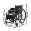 Wasd3Pods All-Terrain Ultralight Sports Wheelchair, Adult Wheelchair, Adjustable Footrest and Seat Height, Foldable, Easy to Disassemble, 100 kg Capacity, 38 cm-B view 2