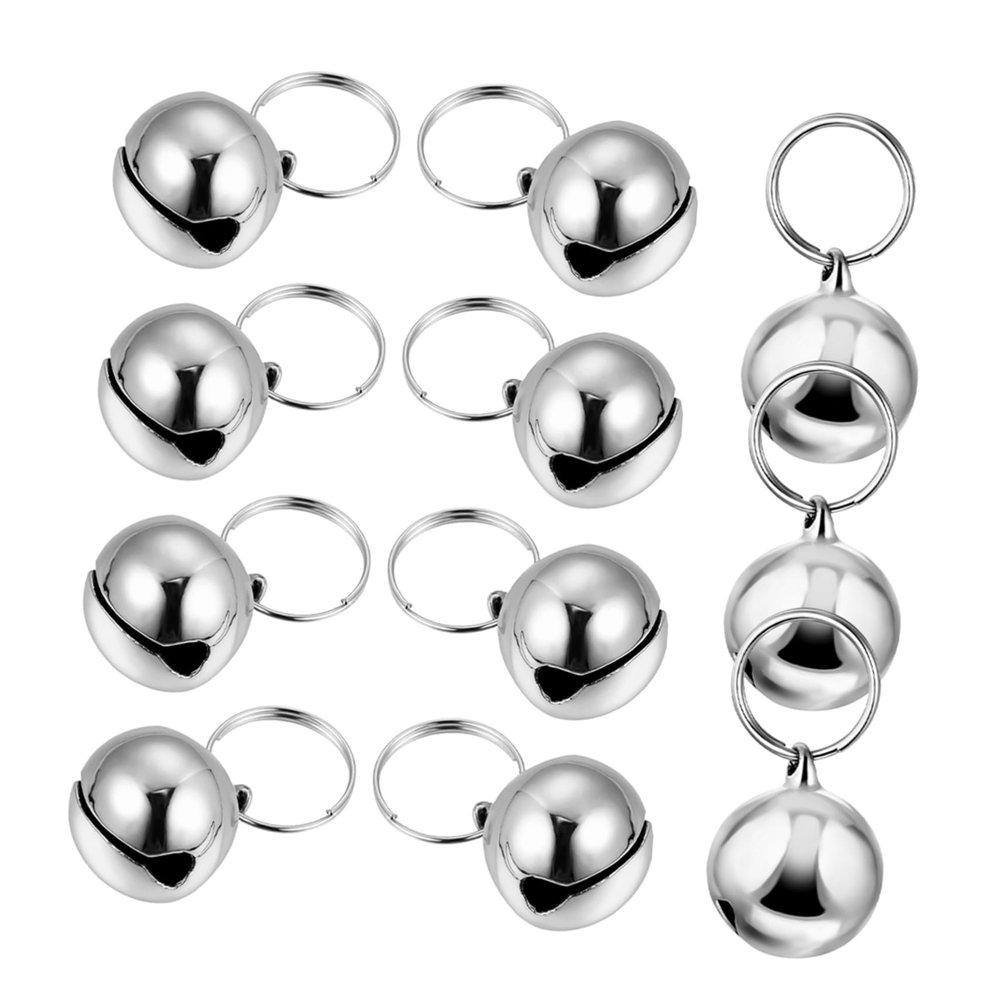 HAPINARY Pet Collar Bell Charms, 12-Pack, Silver Metal, 18 mm