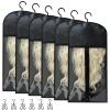 6-Piece Wig Storage Bag Set with Hangers, Black view 1