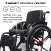 Sunyongfly Lightweight Aluminum Alloy Sport Wheelchair, Foldable, with Quick-Release Wheels and Detachable Footrests (Seat Width: 40 cm, B) view 4