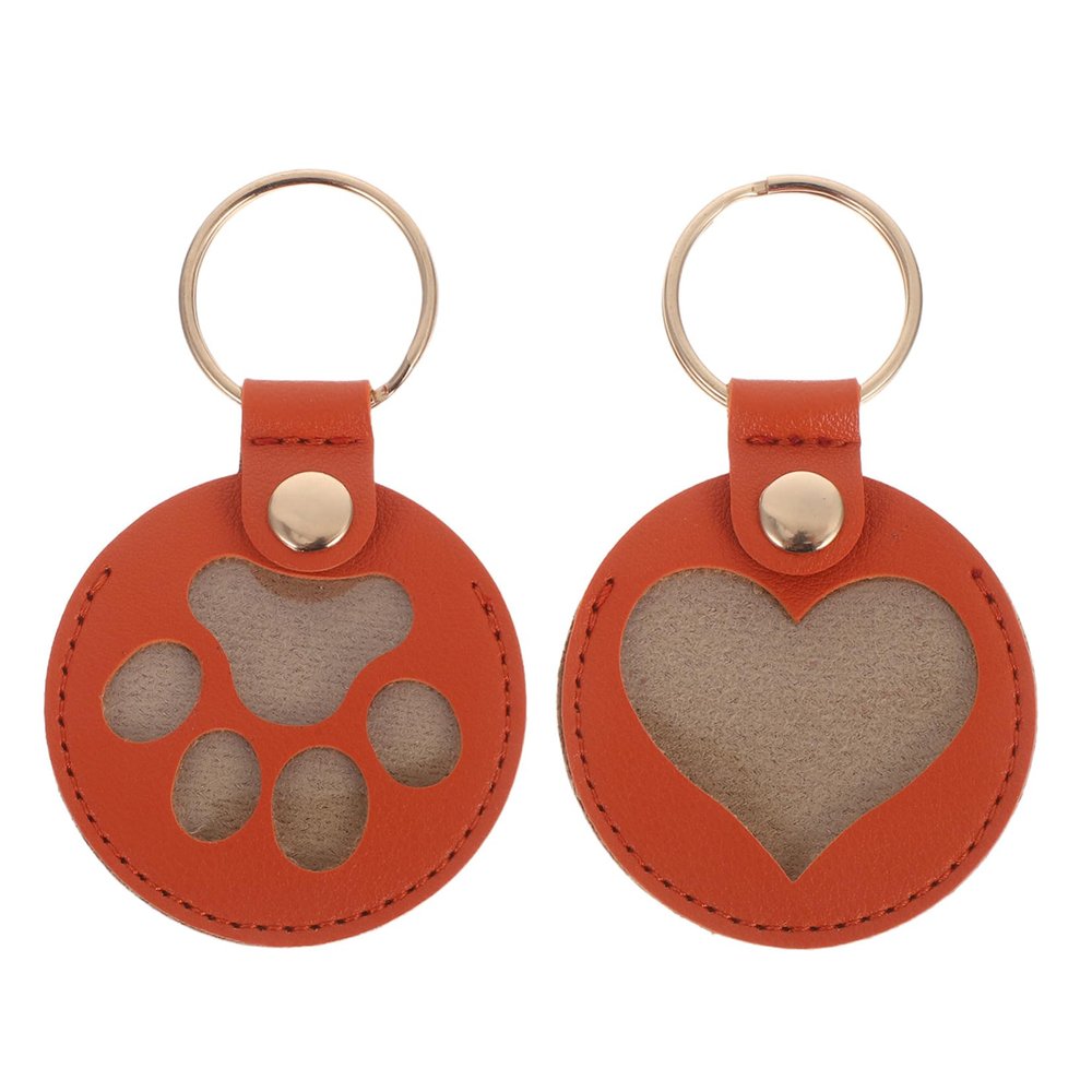 Milisten 2-Pack PU Keychain with Pet Hair