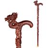 Wzmazingly Hand-Carved Dragon Walking Cane for Women and Men, Natural Red Pearwood with Ergonomic Handle and Rubber Tip, for Seniors (95 cm/37 in) view 1