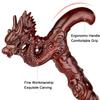 Wzmazingly Hand-Carved Dragon Walking Cane for Women and Men, Natural Red Pearwood with Ergonomic Handle and Rubber Tip, for Seniors (95 cm/37 in) view 2