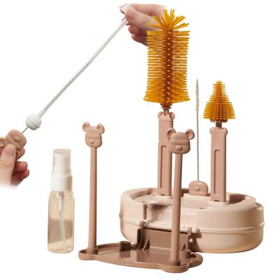 Bottle Brush Set with Case for Glasses, Straws, Nipples, Lunch Boxes and Cups