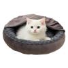 Zyntora Cat Bed - Cozy Puppy Bed - Round Donut Warm Pet Accessory view 1