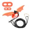 Kikumi Leather Reptile Lizard Harness and Leash with Adjustable Wings, Orange view 2