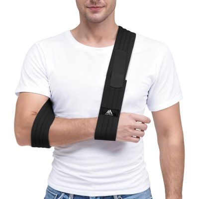 flintronic Universal Arm Sling, Adjustable 180 cm, Lightweight Shoulder Sling, Cuttable, Black