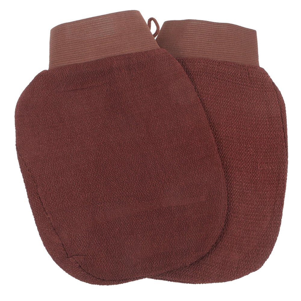 2 Brown Rayon Exfoliating Gloves for Body Care