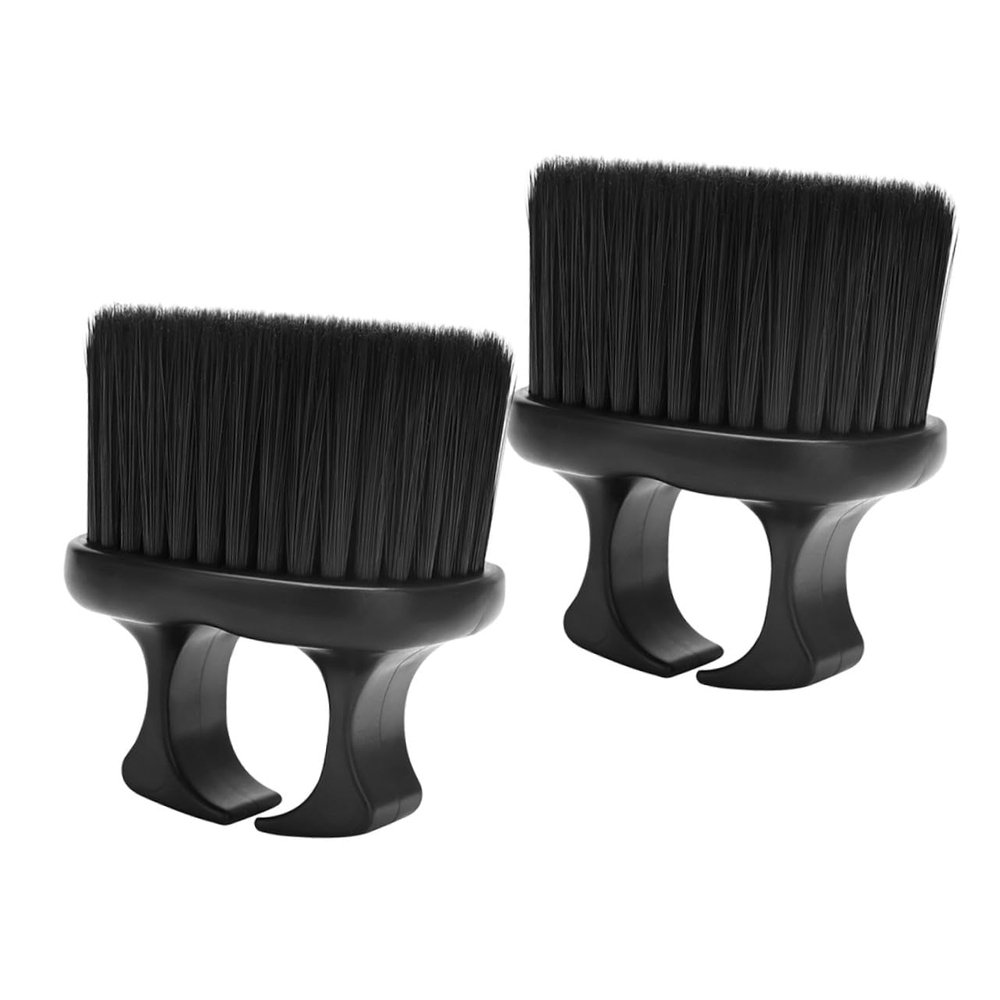 2-Pack Portable Beard Brushes with Bristles, Black