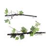Fockety Reptile Branch Decor, Flexible Leaves, Terrarium Plant Decor for Small Pets, Plastic, 2 Corner Branches view 3