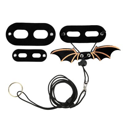 Kikumi Leather Reptile Lizard Harness, 3 Adjustable Leashes with Cool Wings, Black