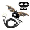 Kikumi Leather Reptile Lizard Harness, 3 Adjustable Leashes with Cool Wings, Black view 2