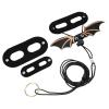 Kikumi Leather Reptile Lizard Harness, 3 Adjustable Leashes with Cool Wings, Black view 3