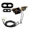 Kikumi Leather Reptile Lizard Harness, 3 Adjustable Leashes with Cool Wings, Black view 4