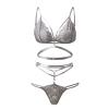 Women's Sexy Lace Lingerie Set, Gray, L view 2