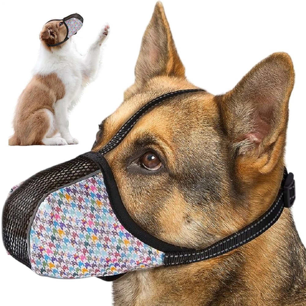Gungtj Dog Muzzle, Adjustable Breathable Muzzle for Puppies