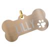Personalized Stainless Steel Dog Tag in Bone Shape with Butterfly Design (Rose Gold) view 1