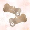 Personalized Stainless Steel Dog Tag in Bone Shape with Butterfly Design (Rose Gold) view 2