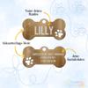 Personalized Stainless Steel Dog Tag in Bone Shape with Butterfly Design (Rose Gold) view 3