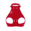 Women’s Lingerie Leather Open-Bust Bra, Red, XXL view 1