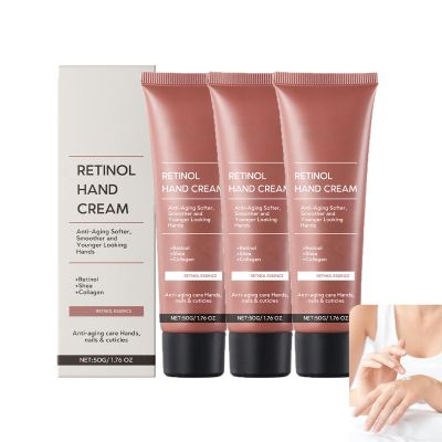 Retinol Hand Cream, Firming Anti-Aging Moisturizer for Dry, Cracked Hands (3-Pack)