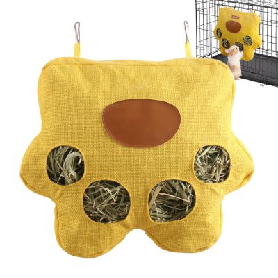 Yplkm Rabbit Hay Bag | Hay Dispenser - 4-Hole Storage Bag for Small Animals