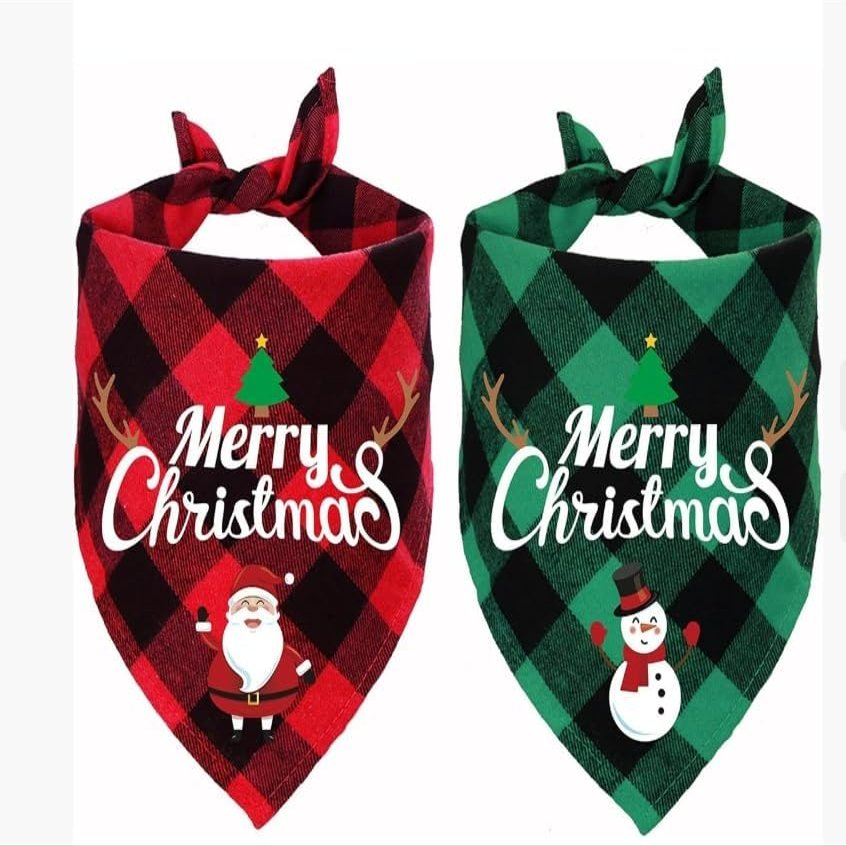 2-Pack Christmas Dog Bandana