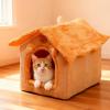 PETCUTE Washable Foldable Cat House with Removable Cushion view 1