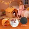 PETCUTE Washable Foldable Cat House with Removable Cushion view 4